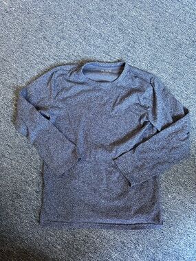 Place Boys Long Sleeve Heathered Navy Blue Tee